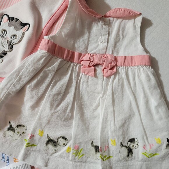 Gymboree Little Golden Book Shy Kitten Used blanket and 0-3 month Dress, NWT BIB - Picture 2 of 5